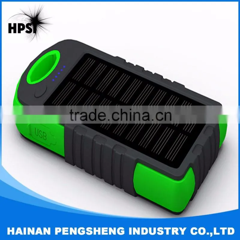 Best Portable Solar Power Bank 8000mAh for Iphone and Android with Camping Light