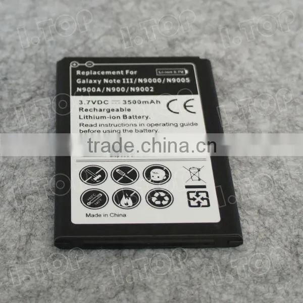 For Samsung Galaxy NOTE 3 N9000 N9100 battery,3.7V 3500mAh, Made in china