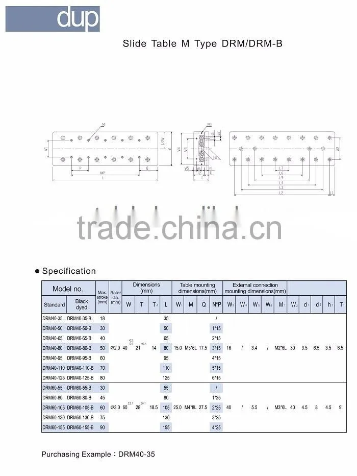 dup DRM High accuracy Crossed roller slide way unit Linear x-y slide table