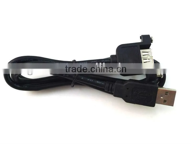 USB A male to USB female panel mount adapter