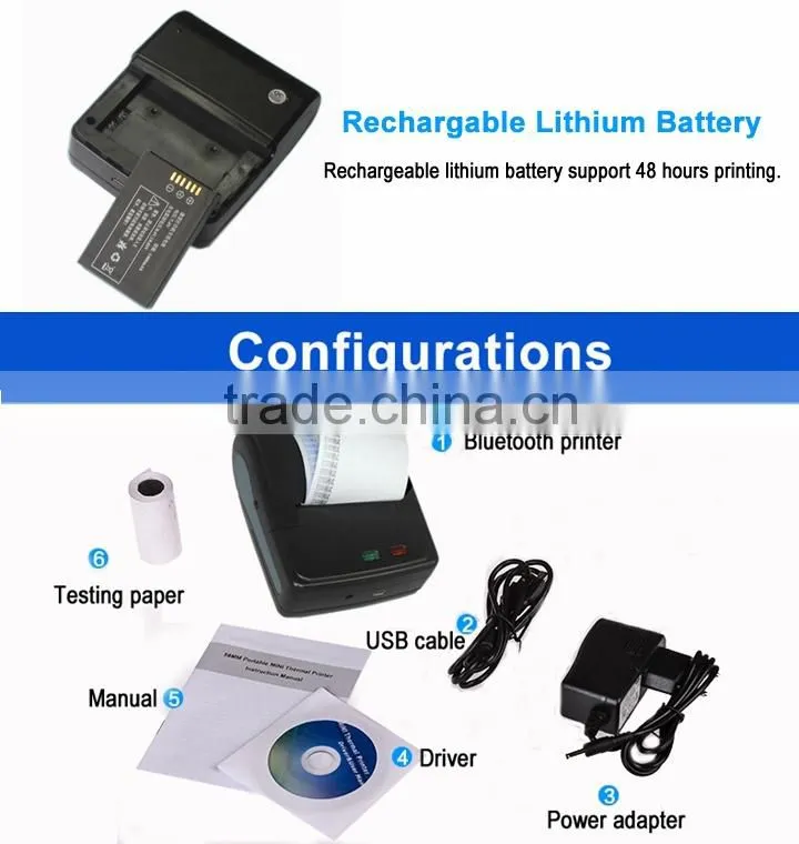 IMP008 58mm Portable 2 Inch Mobile Mini Thermal Label Printer Rs232 Dot Matrix