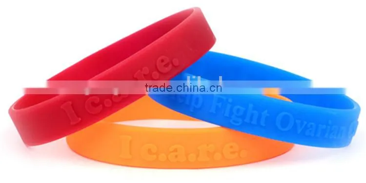 High qulity silicone with unicolor embossed bracelets