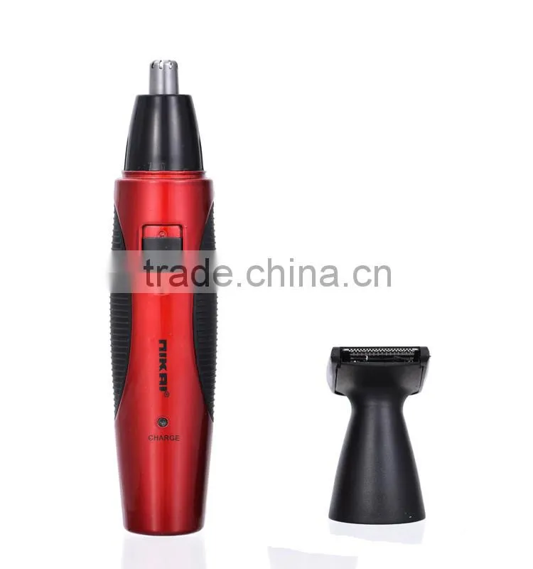 Precision wet and dry nose and ear hair trimmer with mustache cutter