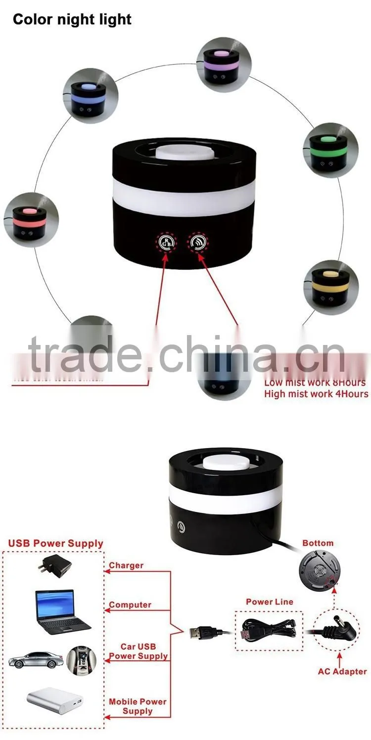 Eco Friendly Air Purifiers With Romantic Colorful Night Light Glass Aroma Diffuser