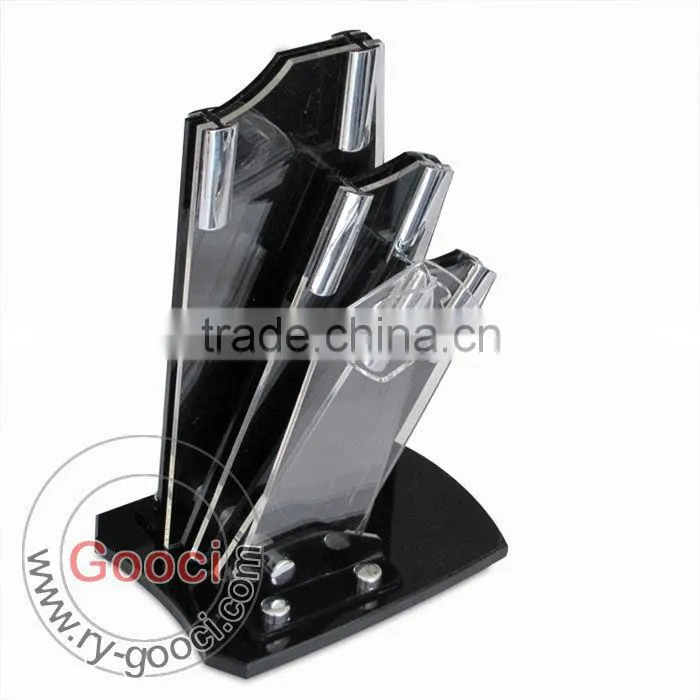 3- Piece NEW Acrylic 2 knife and peeler Knife Holder ceramic knife Cutlery