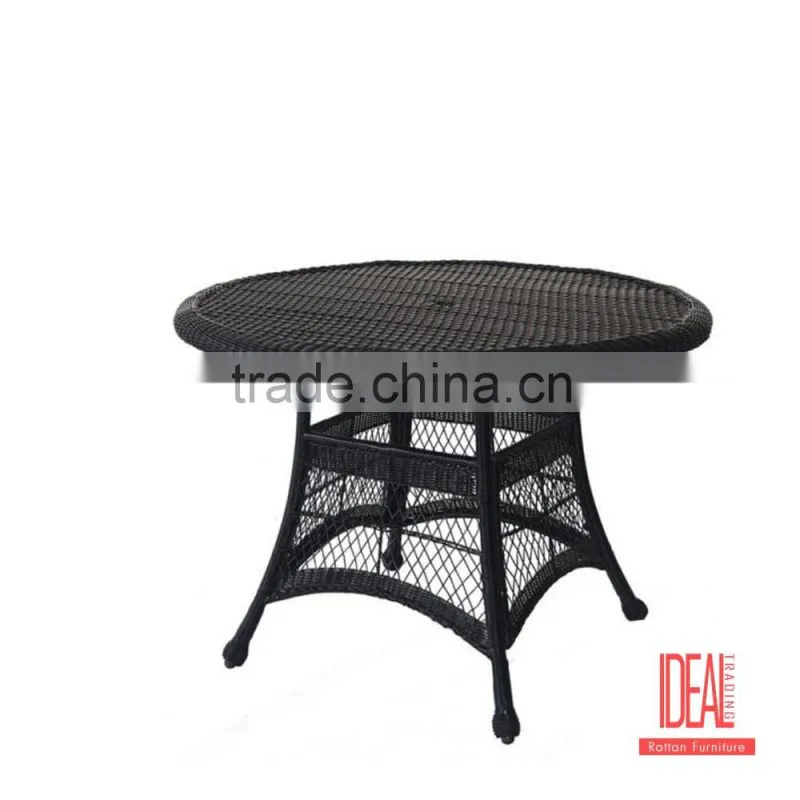 New Design Easy Cleaning Round PP Rattan Dining Dinner Table