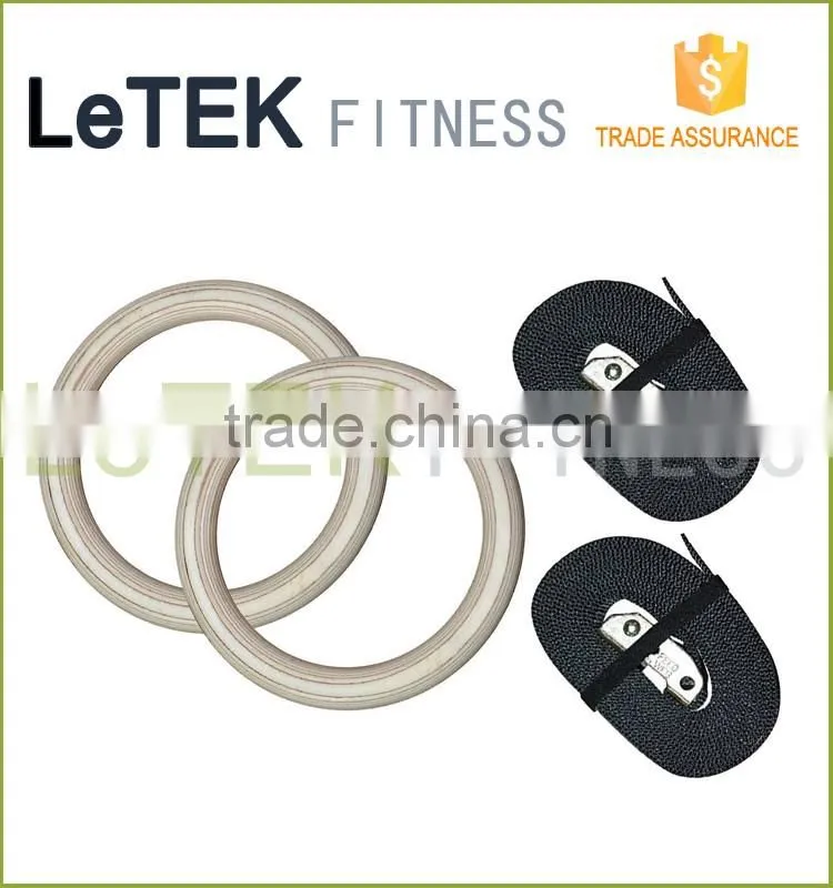Wood Gymnastic Ring Olympic Strength Training Gym Rings Wooden for Crossfit