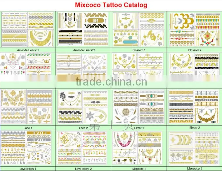 latest products in market jewelry tattoo ,metallic tattoo sticker supply