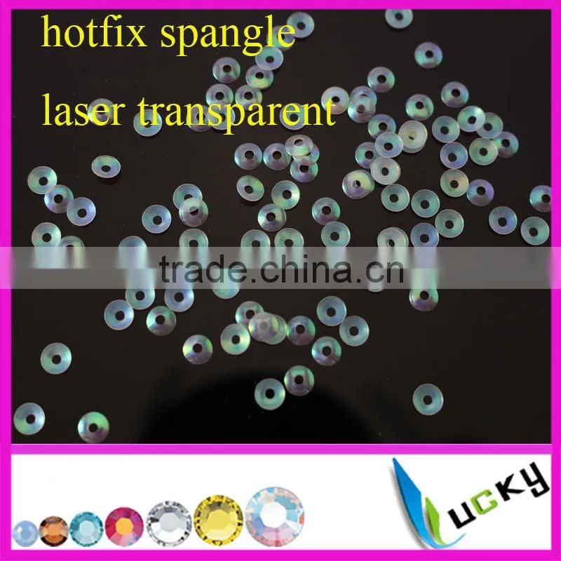 2014 NEW design fashion hot fix hologram spangle sequin gold 3mm middle hole