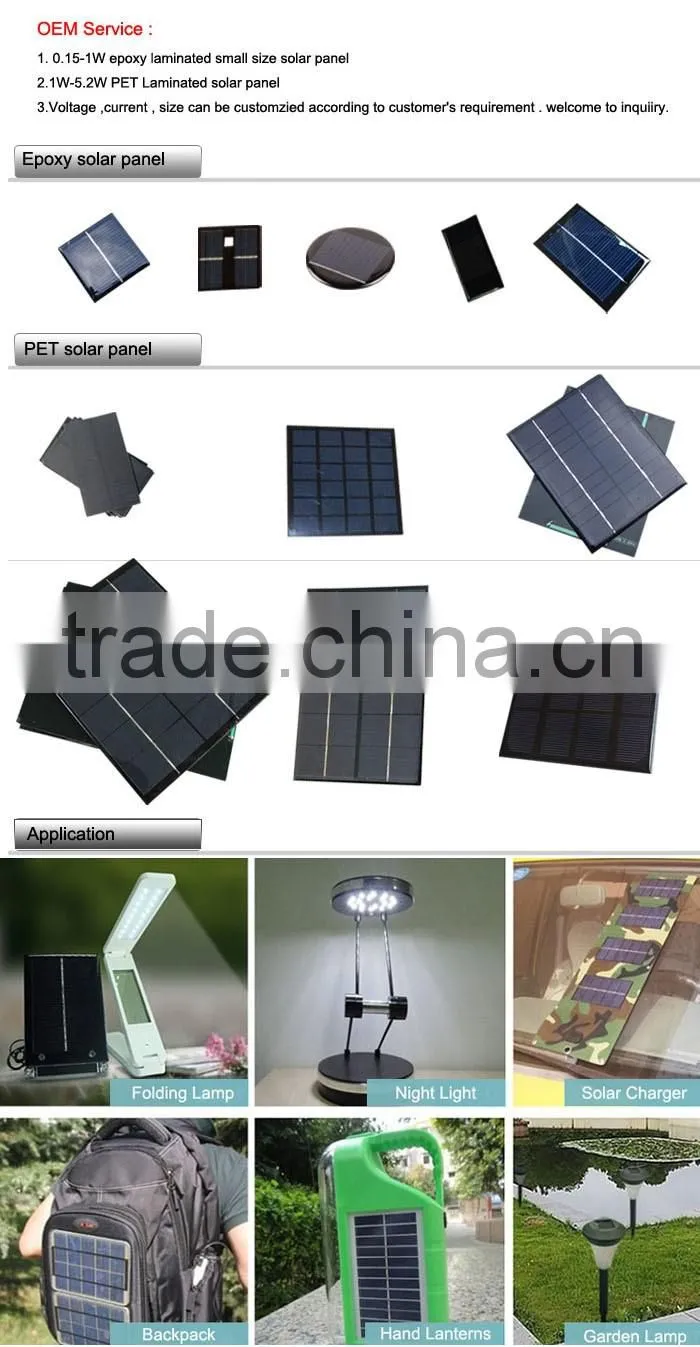 Mono 0.5V epoxy board solar cell mini solar pv module