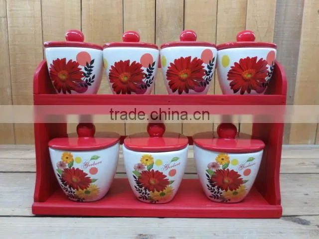 decorative new cosmos ceramic oil and vinegar cruets set