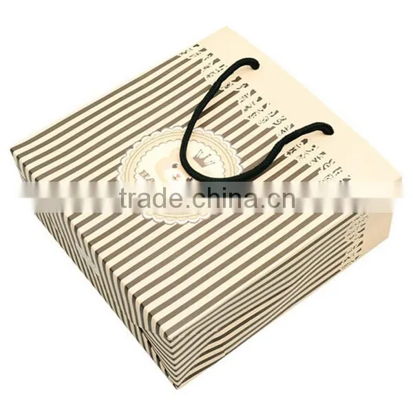 Fresh Flower And Stripe Small Paper Bag Shopping Bag