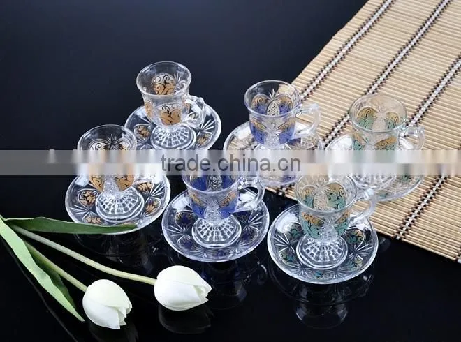 6PCS Set Glass Tea Mug with Holder