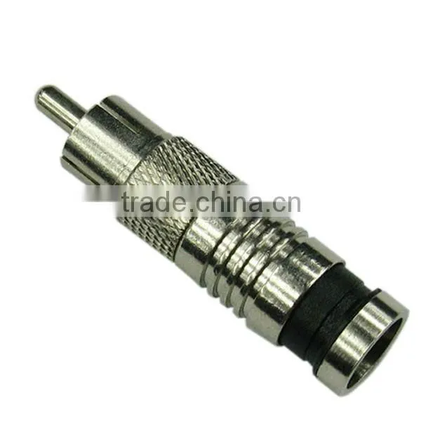 Compression male rca connector,rg59 rg6 rca to coax