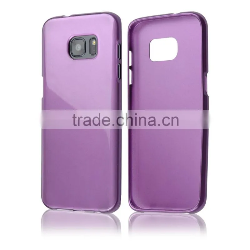 C&T Metal Coated Gel TPU Rubber Flexible Slim Skin Soft Case for Samsung Galaxy S7 Edge