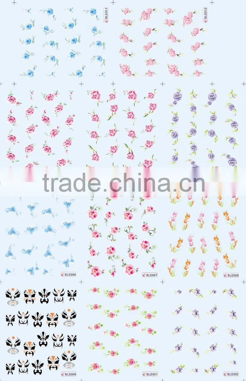 BLE Series french design water transfer nail art sticker & decals