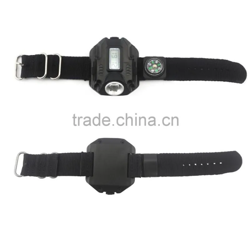 Night run glare lighting LED compass Flashlight Wrist watch lights