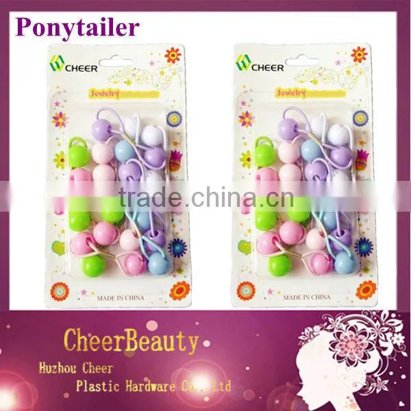 Ponytail rubber bands PT016/ponytail holders wholesale/beaded ponytail holder