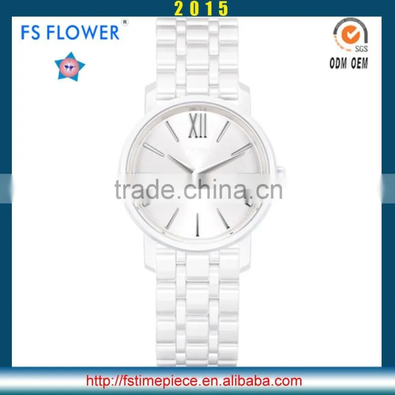 FS FLOWER - 2016 New Watch Pure White Ceramic Watch Gift For Valentine's Day