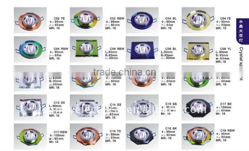 crystal blue ceiling spotlight MR11