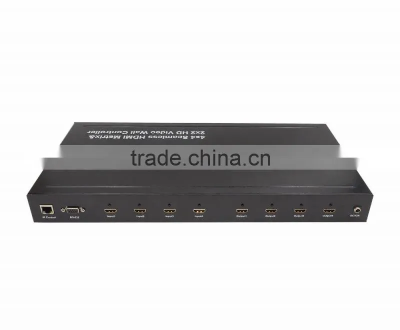 LINK-MI LM-TVM44 2x2Video Wall Controller &4in4out hdmi Matrix 4x4 Seamless switch HDMI splitter3D with RS232 and IP control