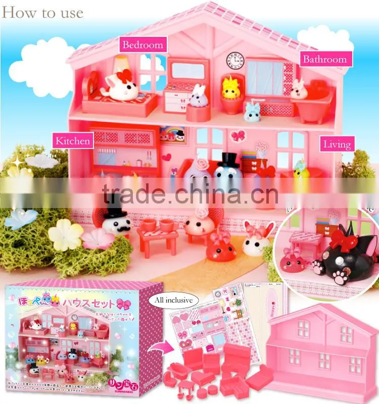 Colorful and Convenient mini house toys Hoppe-chan Toy House Sets with multiple functions
