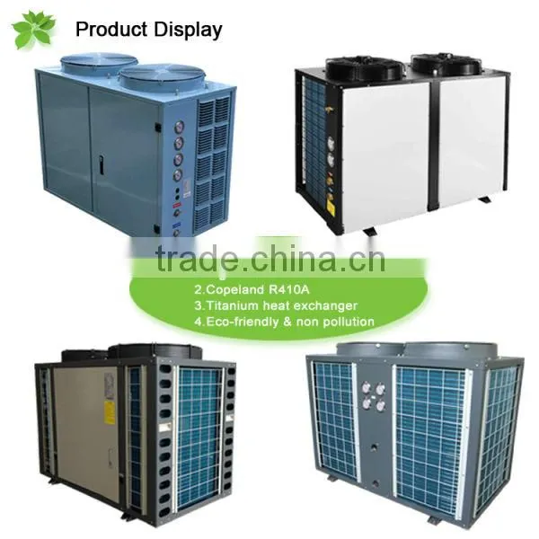 Thermostat 24~250cube meter water keep 32deg.C R410A 12kw/19kw/35kw/70kw CE/TUV heat pump swimming pool heat exchanger Titanium