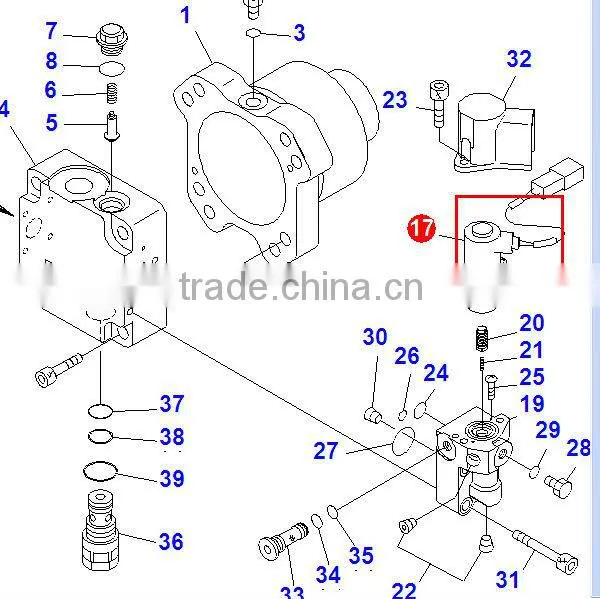 Japan bulldozer parts D65EX-15 dozer fan motor solenoid valve 702-21-56241