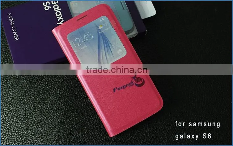 2015 Hot Sale cell phone case for S6 case. leather flip case for samsung galaxy S6