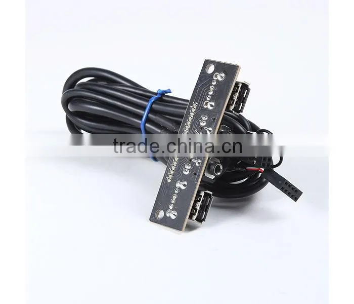 USB2.0*2 Panel mounted cable adding two audio AV PCB7420 port for PC