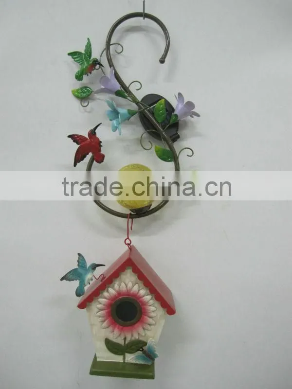 decorative painting metal bird house for garden decoration