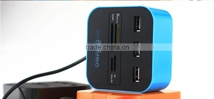 USB Combo with 3 ports high speed USB HUB 2.0 and TF/SD/M2/MS card reader