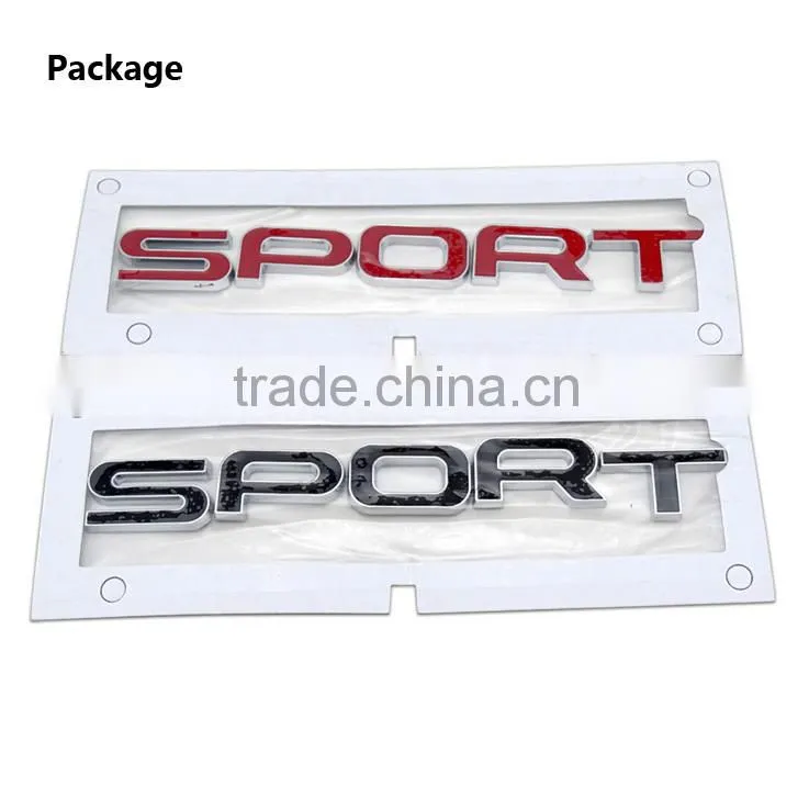 Plastic chrome letter sports car badges and emblems