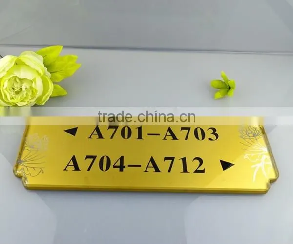 Guangdong shenzhen export luxury acrylic material sign for hotel