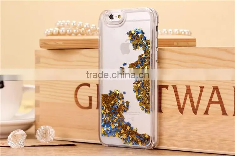 Glitter Stars Quicksand Design PC Case for IPhone 6 /6s /6 plus