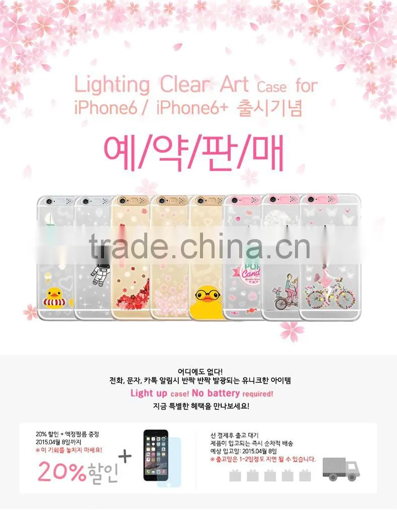 Korean Popular Fresh Meat Led Phone Case Lighting Led for Iphone Case