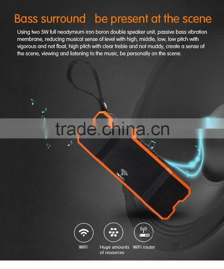 wireless waterproof WiFi speaker for new products, portable mini Wi-Fi speaker