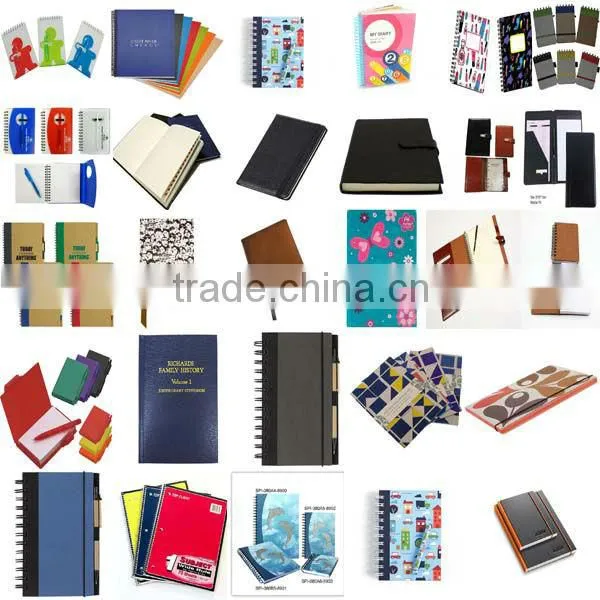PVC Cover Notebook,Spiral Notebook,Printing Notebook with pen holder