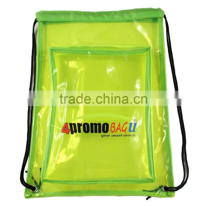 Double pockets PVC & EVA drawstring bag