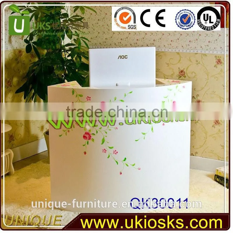 2014 custom made shop counter table design, shop cash counter design, office counter table
