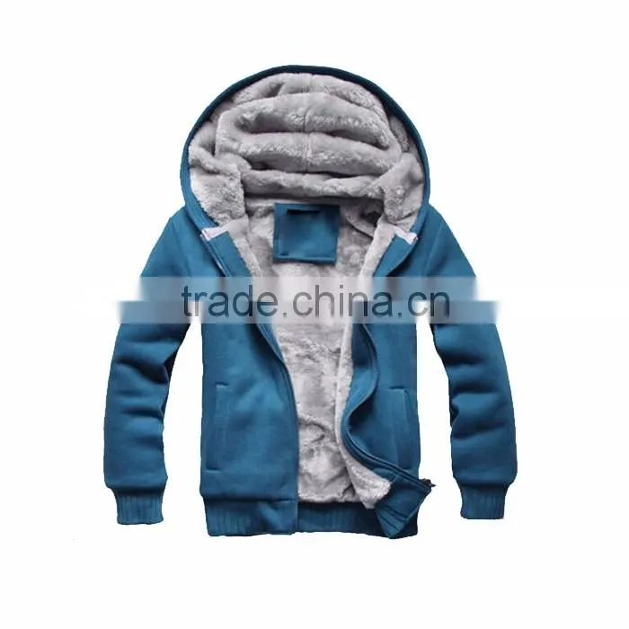 Men Winter Sweatshirts Warm Jackets Thick Velvet Hooded Zip Coat Hoodies