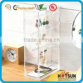 luxury wall mount clear acrylic jewelry display case for sale