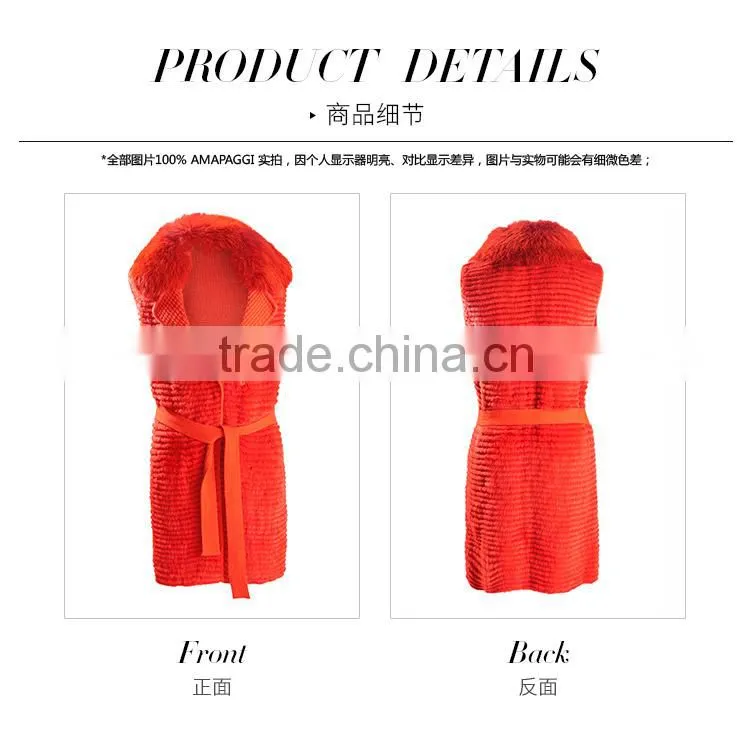 Hot sale knitting mink fur Vests & Waistcoats for women