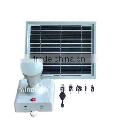 3W poly crystalline panel solar lighting kit inbuilt Li-ion battery with light in weight