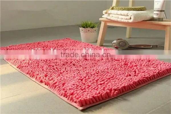 wholesale thin pvc back microfiber chenille bath mat