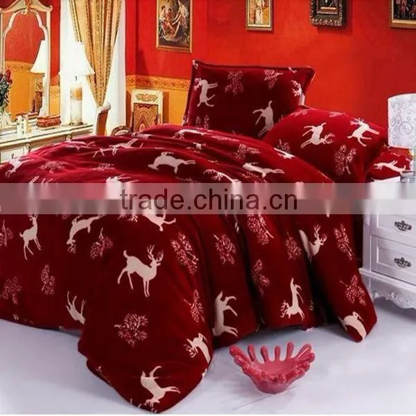 christmas Animal Deers Printing Flannel Blanket