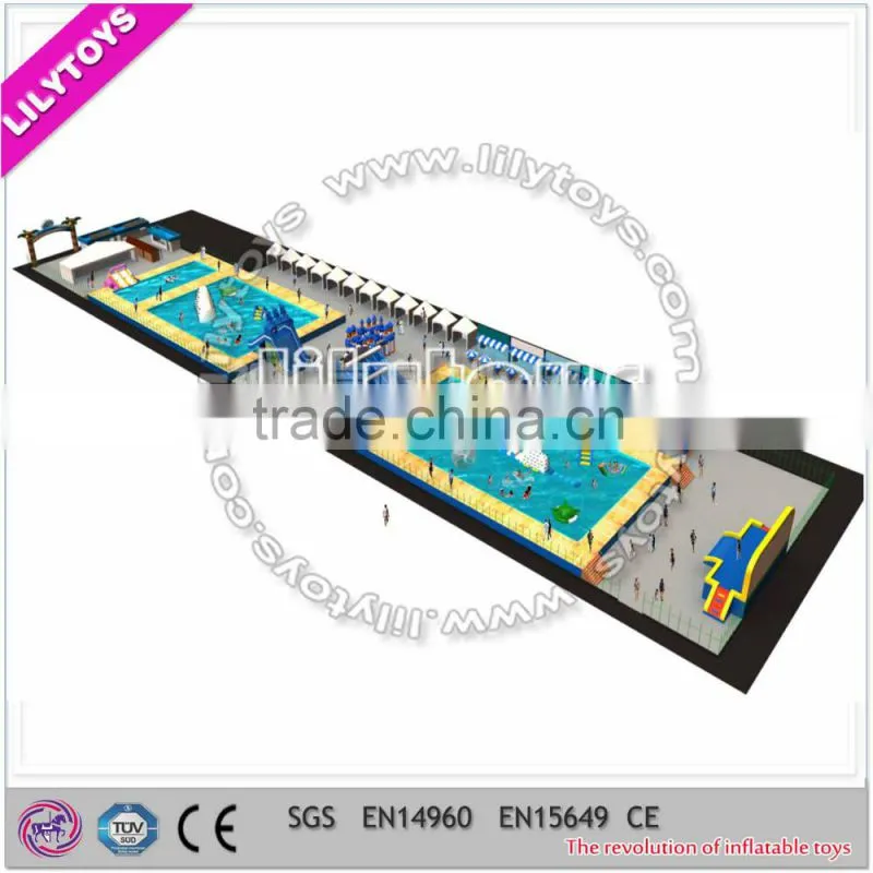 2015 inflatable aqua park,supply water park,inflatable pool water park with slides for land