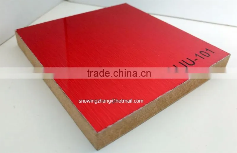 UV finished aluminum foil faced mdf board for kitchen cabinet ,high glossy uv