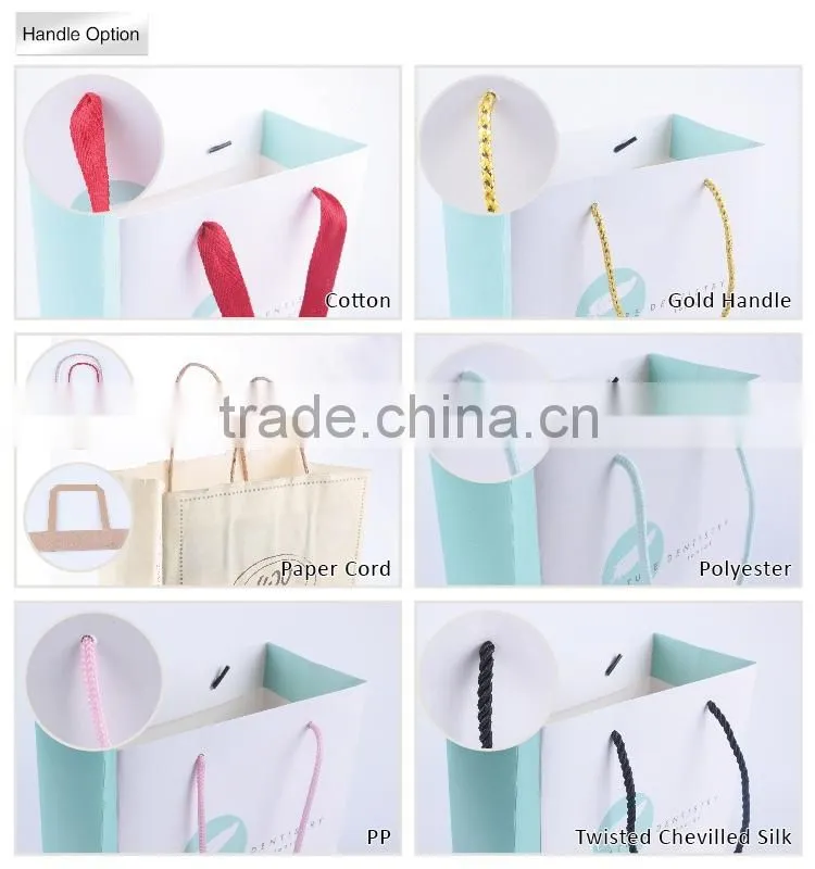 Cheap price gold foil promotional gift paper bag luxury