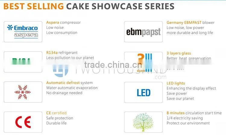 2017 Best Selling Refrigerator Display shelves for Cake- Refrigerated, 2-8 'C, 560 L, 5 Shelf, TT-MD123A